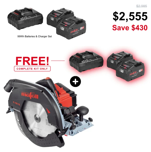 Mafell K105-18 PURE Cordless Circular Saw Fall 2026 Special (91D324-209594)