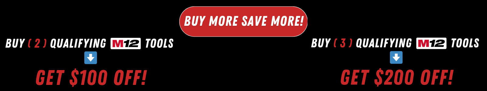 Milwaukee M12 BUY MORE SAVE MORE WOODWORKING POWER TOOLS CUTTING SAWZALL SANDING DRILLIMG IMPACT DRIVER IMPACT DRILL  HEX SALES DEALS SAVINGS