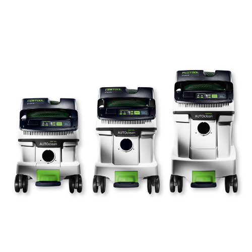Still photo of Festool dust extractors for category page.