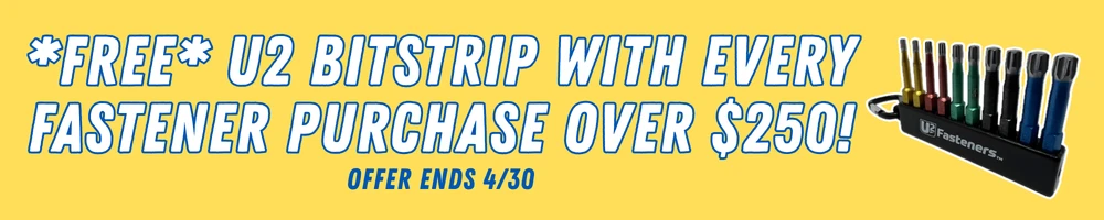FREE U2 BITSTRIP WITH CLIP WITH EVERY FASTENER PURCHASE OVER $250. GRK FASTENMASTER  BULLSEYE FASTENERS GREX FASTENERS MAX USA FASTENERS U2 FASTENERS KREG SCREWS SALE DEALS ON SALE SCREWS POWER TOOLS DRILLS SAWS TRACKSAW PLUNGE CUT SAW FESTOOL MILWAUKEE TOOLS LAMELLO SAWSTOP MAFELL DOMINO JOINER PROFESSIONAL CABINET SAW BITS DRILLS BLADES SAW BLADES HAND TOOLS ACCESSORIES WOODWORKING CARPENTRY MACHINERY ABRASIVES SANDERS SANDING DRYWALL