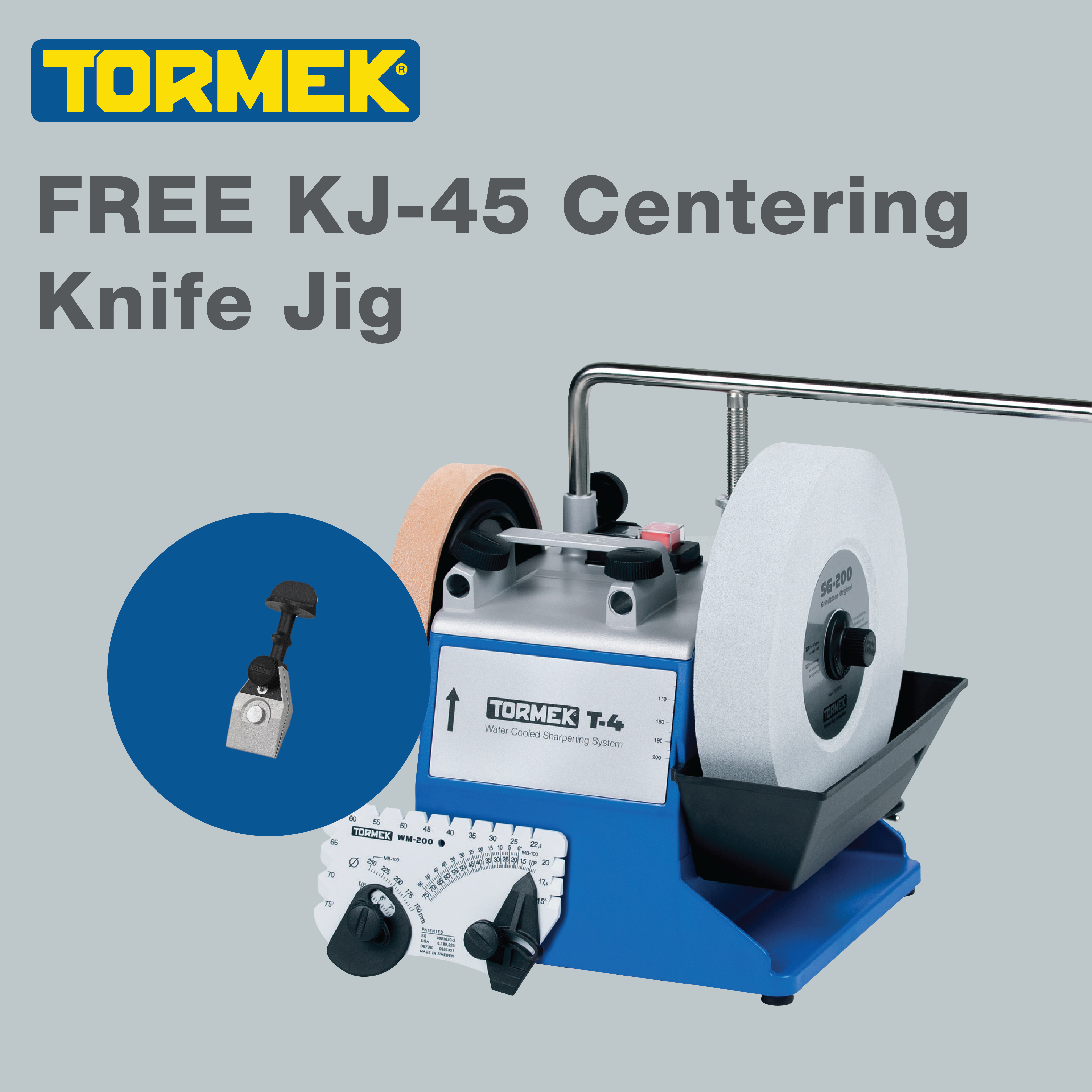 Tormek T-8 Chef's Kit Tormek T-8 Original Sharpener + KJ-45 Centering Knife  Jig – CT Power Tools