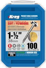100 Screws 1 1/2 Inch Kreg Blue Kote Washer Head SML-C150B 38mm