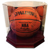 Executive Wood Octagon UV Full Size Basketball Display Case w/ Mirror - Cherry