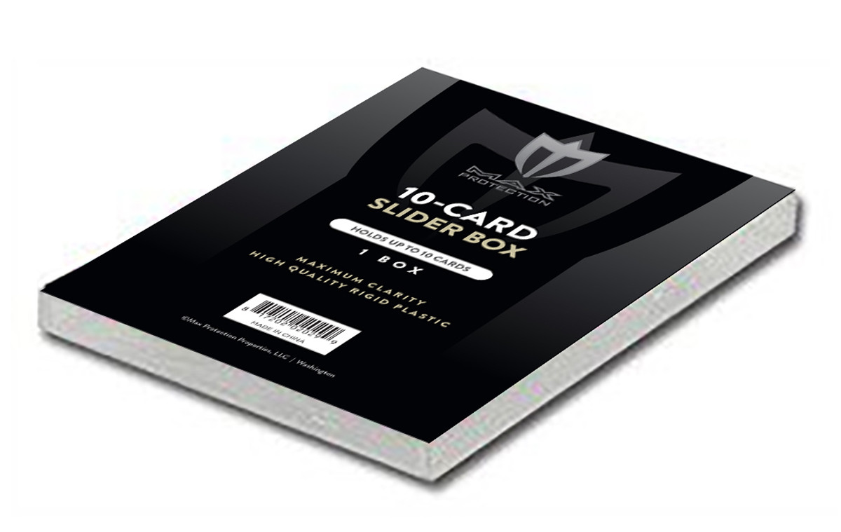Max Protection 25-Pack Trading Card Storage Boxes - Holds 10 Cards Each - Ultra Clear Slider Cases For Card Collectors