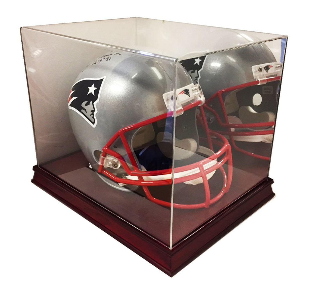 Executive Full Size Football Helmet Display Uv Case W Mirror Cherry Wood Columbia Hobby Free Shipping On Orders Over 200 Continental Us Only