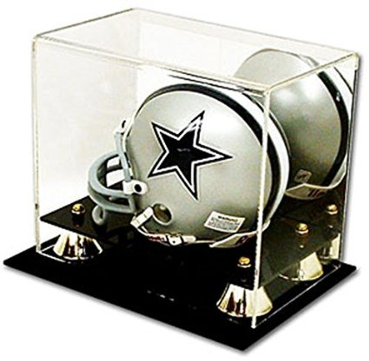 Helmet is Not Included Mini Helmet Display Case Deluxe with Mirror Back
