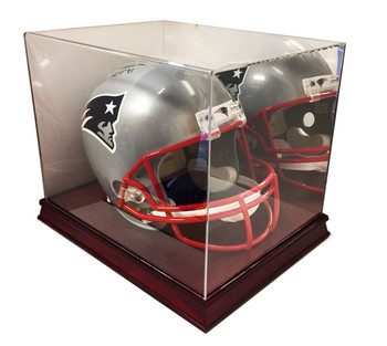 Executive Full Size Football Helmet Display UV Case w/ Mirror - Cherry Wood Executive Full Size Football Helmet Display UV Case w/ Mirror - Cherry Wood