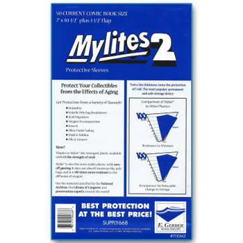 2 Mil Current Comic Mylar 7"x10-1/2" - Mylites 2 - 50ct Pack 2 Mil Current Comic Mylar 7"x10-1/2" - Mylites 2 - 50ct Pack