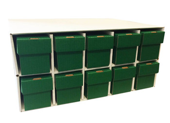 Card Penthouse House Storage Box - with 10 800-Count Green Vertical Storage Boxes