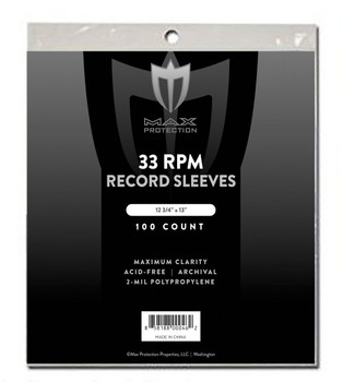 Max Protection Record Sleeves 33RPM - 100ct Pack Max Protection Record Sleeves 33RPM - 100ct Pack