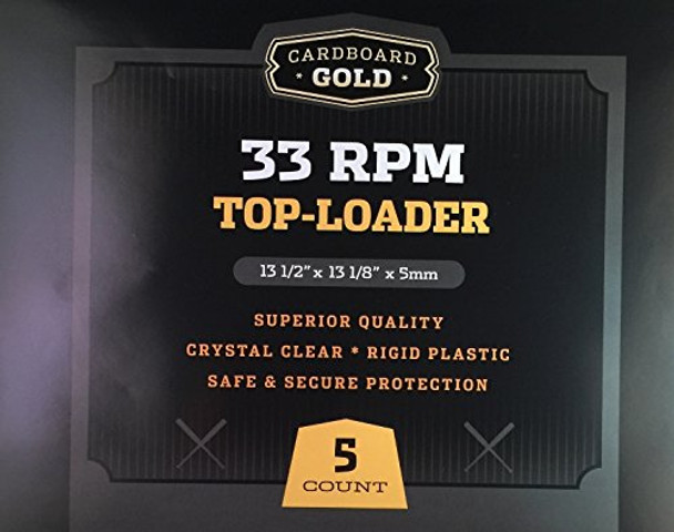 Cardboard Gold 33RPM Record Toploaders - 5ct Pack