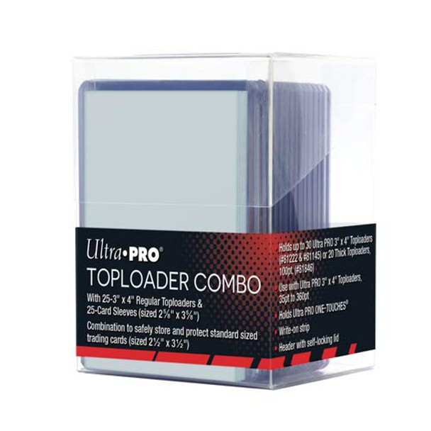 Ultra Pro Toploader Combo Includes Clear Box, 25 Regular Toploaders, 25 Sleeves