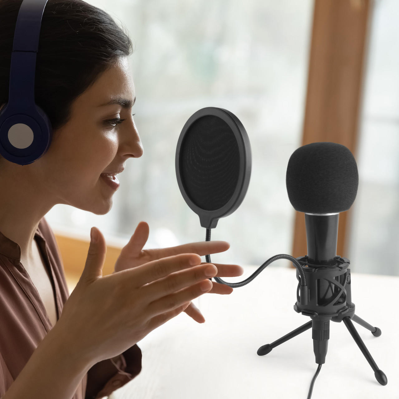 kawehiop F007 Carte Son USB Studio Enregistrement périphérique Externe  réduction du Bruit Microphone Adaptateur de mixage Audio pour la Diffusion  de podcasts : : Informatique