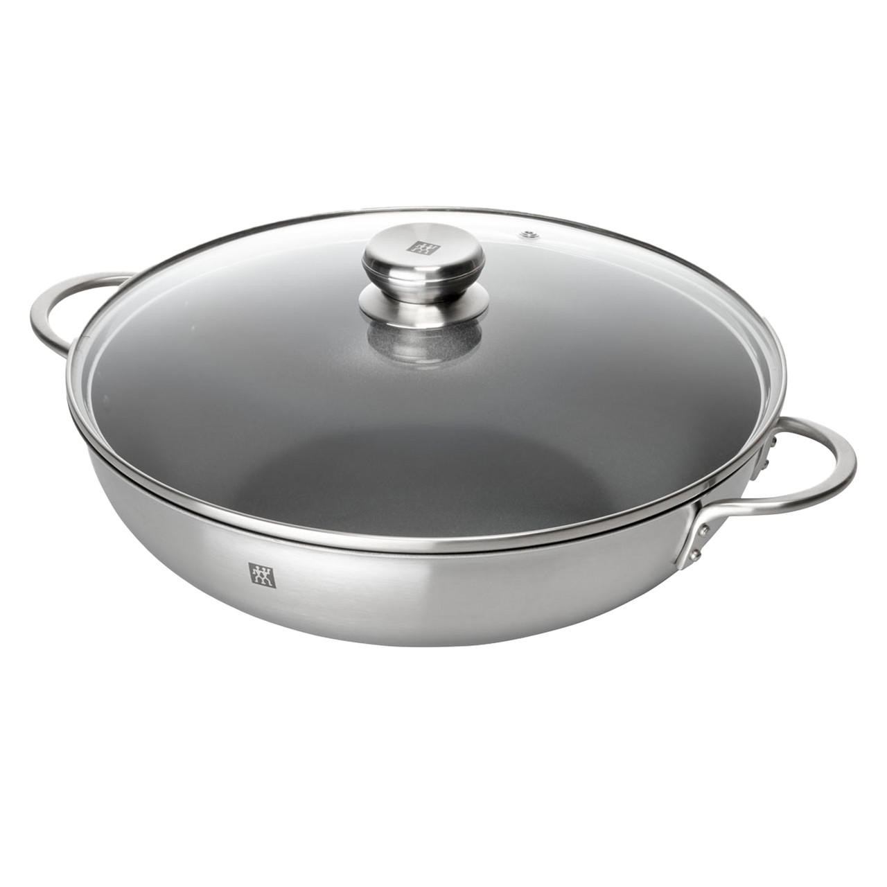 Zwilling 32 cm Wok with Lid – Non-Stick Coating, Stainless-Steel