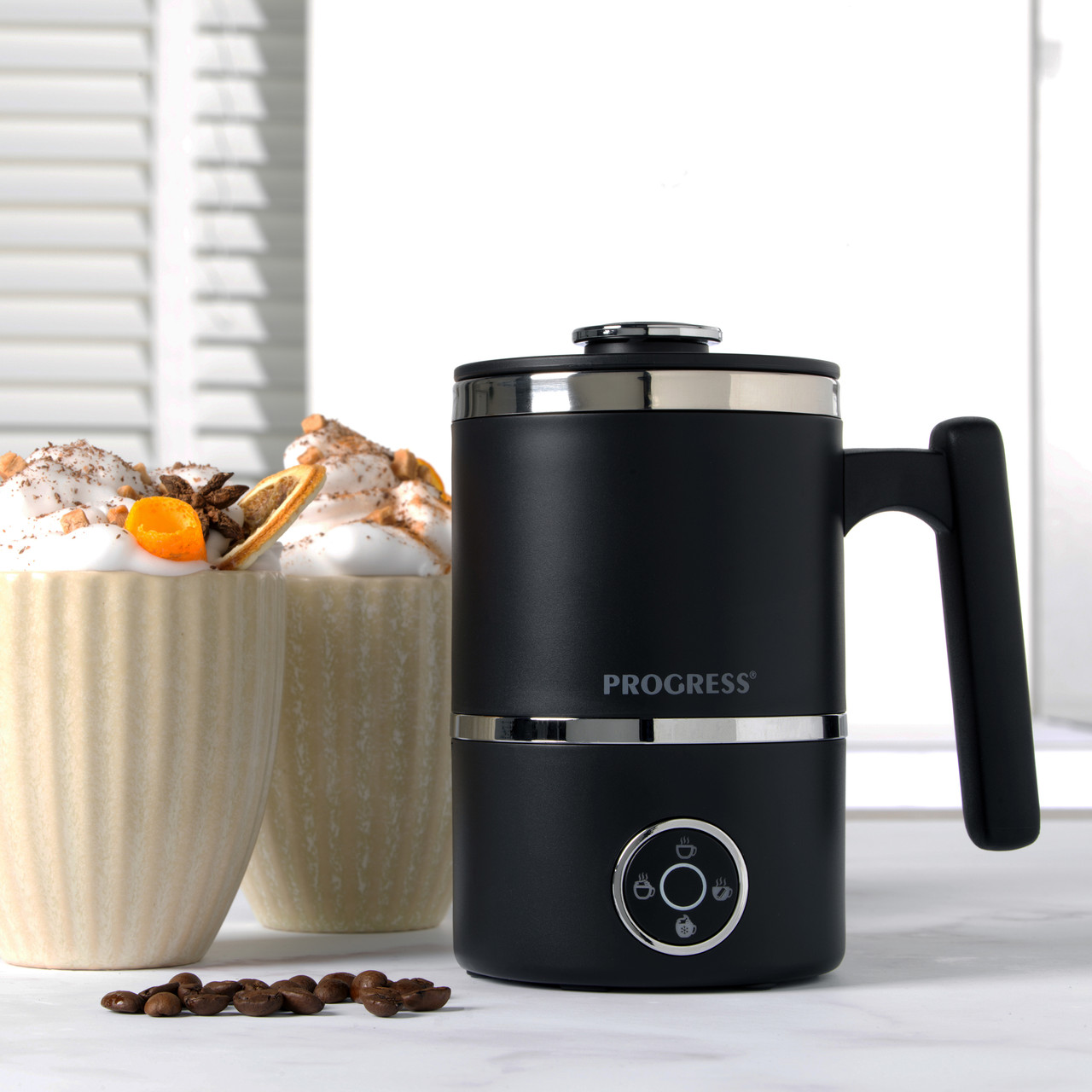 ECOWELL Instant Milk Frother and Steamer- Black