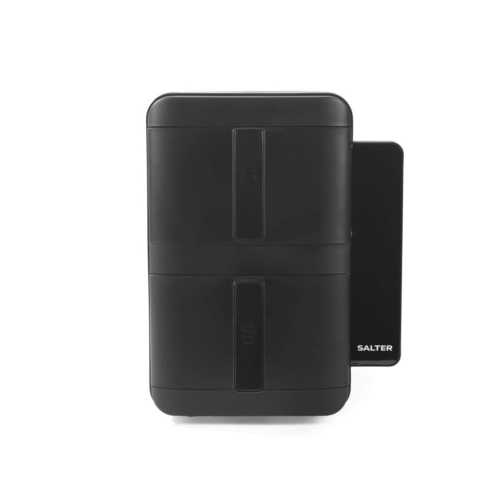 Salter VertiCook View – Friggitrice Ad Aria A Doppio Cassetto Verticale 9L, Cottura Su 4 Livelli, Doppio Scomparto – Spina UK Inclusa