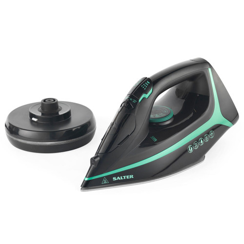 Salter 2 in 1 Cordless Steam Iron, 2600 W, 300 ml, Black and Green  SAL0987 5054061210392