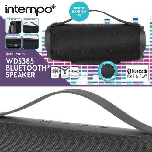 Intempo Rechargeable Bluetooth Fabric Speaker  EE6959BLKSTKUK 5054061460285