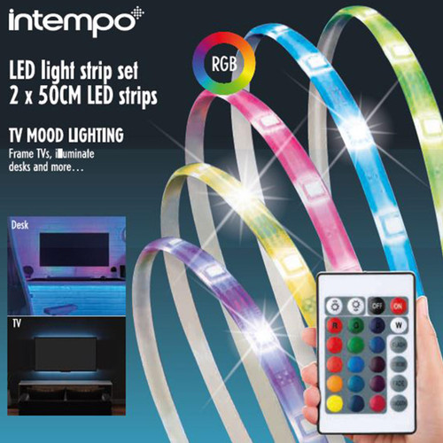 Intempo 2 Pack of  LED Strips- 2X 50 cm, Includes Remote Control and Battery  EE7472STKEU7 5054061519662