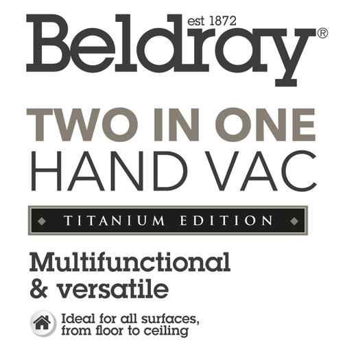 Beldray 2-in-1 Hand Vacuum Cleaner -  Includes Crevice Tool, Brush Tool & Extra Filter