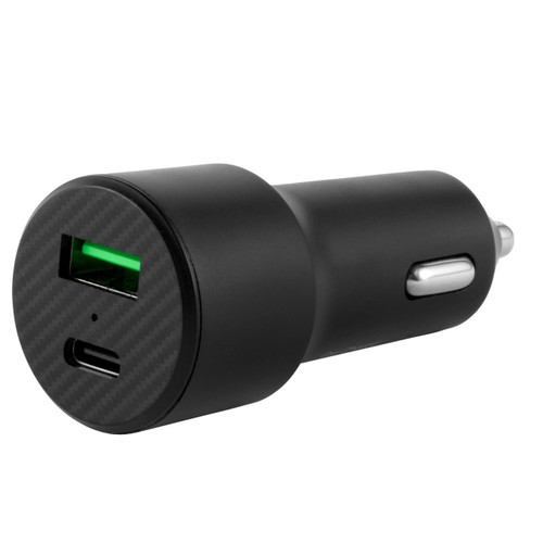 Intempo Car Charger – Dual Port Car Adapter, USB-A & USB Type-C Compatible  EE7479BLKCDUSTKEU7 5054061519730