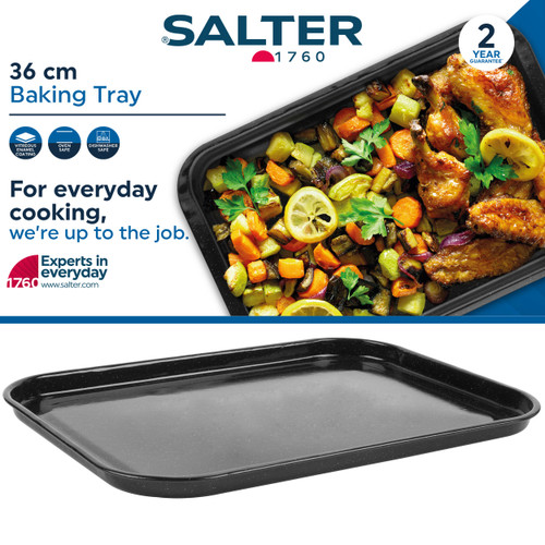 Salter 36cm Baking Tray – Vitreous Enamel Coated Steel, Dishwasher Safe