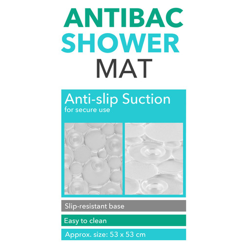 Beldray Anti-Bac PVC Shower Mat – Anti-Slip Suction, Anti-Bac Protection, 50.8 x 50.2 cm  LA032685UFFEU7 5054061532685