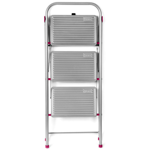 Kleeneze  3-Step Folding DIY Stepladder, 105cm | Pink/Grey,  KL068514EU BCM 5053191068514 