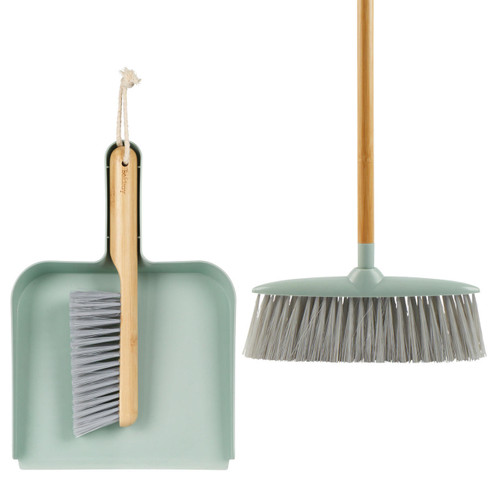 Beldray Dustpan & Brush With Broom Set – Eco Range, Green  COMBO-8626A 5054061539158 