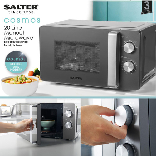 Salter Cosmos Kettle, Toaster & Manual Microwave Set –  800W  COMBO-8840 5054061541373 