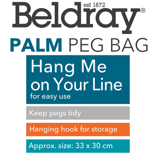 Beldray Peg Bag & Pegs – Palm Print Storage Sack  COMBO-9045A 5054061543544 