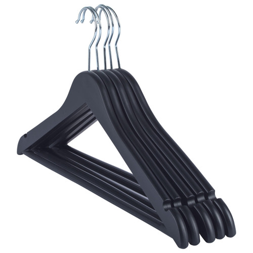 Beldray Black Wooden Clothes Hangers – Pack of 5  LA034276BLKFEU7 5054061534283 