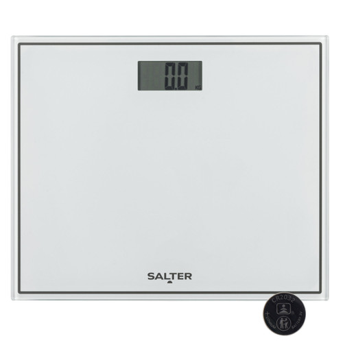 Salter Compact Glass Electronic Bathroom Scale, White  9207 WH3R 5010777143645 