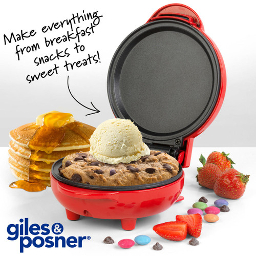Giles & Posner Mini Snack Maker Grill,  550 W, 11.5cm Plate, Make Toasted Sandwiches, Pancakes, Cake Pops, Eggs, Burgers, Cookie Dough & More  EK4215G 5054061414691 