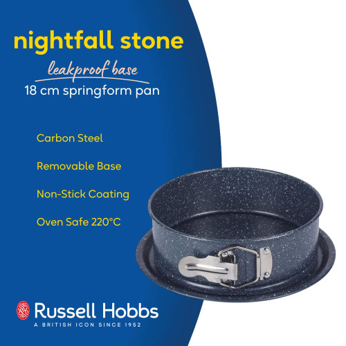 Nightfall stone effect 18 cm springform pan with leakproof base, non-stick, by Russell Hobbs