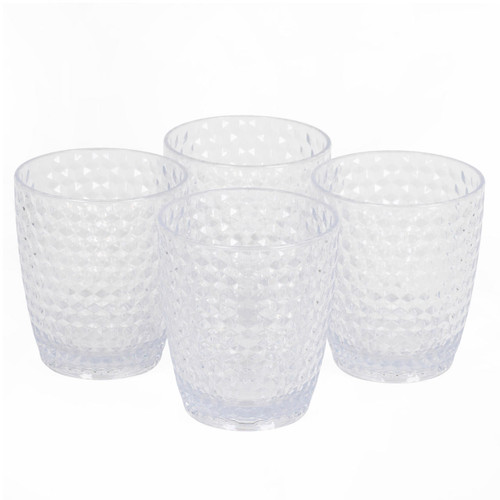 Cambridge Fete Drinking Tumblers with Diamond Design, 4 Piece Set, BPA Free Plastic Cups for Outdoor Use, Parties, Holiday Homes, Picnics & Children, Green CAMBRIDGE ENGLISH BY DESIGN CM07654EU7 5054061136531 