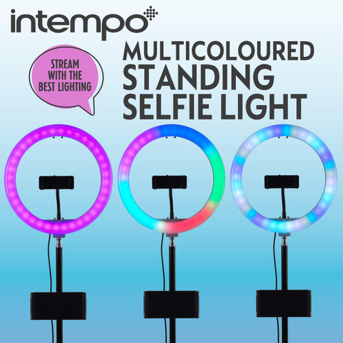 Intempo Free-Standing Selfie Light with Phone/Tablet Holder  EE6790RGBBLKSTKEU7 5054061458596 