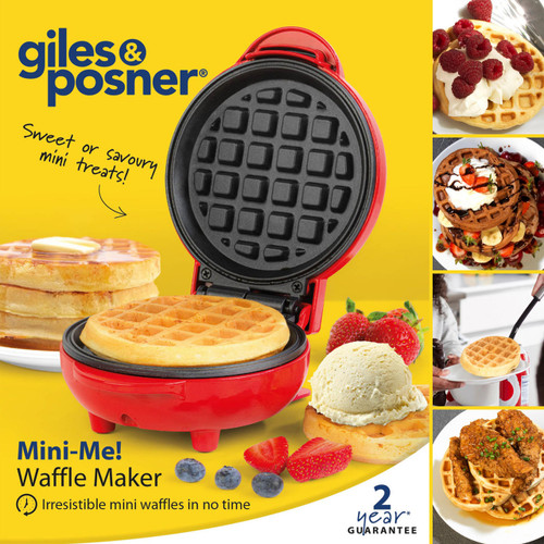 Giles & Posner® Compact Electric Non-Stick Mini Waffle Maker | Red  EK4214G 5054061414684 
