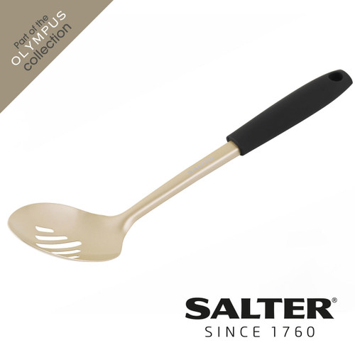 Salter Olympus Stainless Steel Slotted Spoon, Gold  BW11128EU7 5054061430882