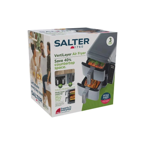 Salter VertiLayer Stackable Air Fryer - 9L, Black  EK6646 5054061616217 