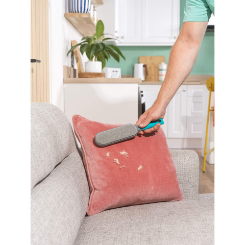 Blue Beldray lint brush in retail box, designed to lift pet hair, lint and dust.