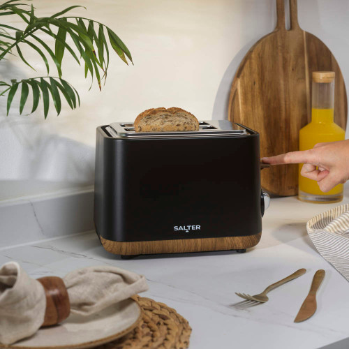 Salter Toronto Kettle, 2-Slice Toaster & 4pc Countertop Set - Black