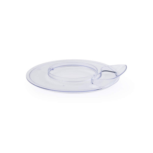 Clear round plastic lid with pouring spout