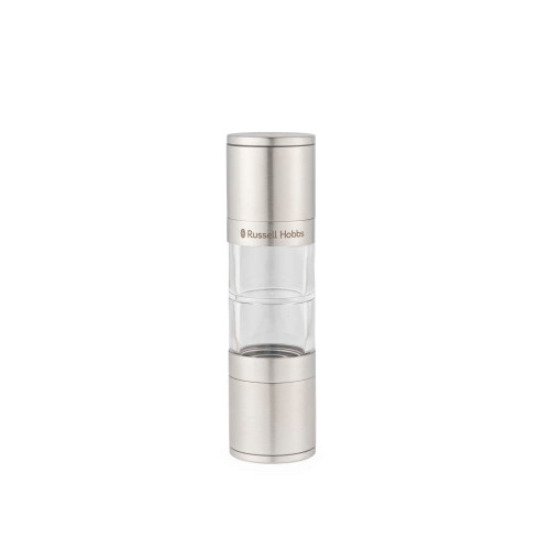 Electric stainless steel salt or pepper grinder, Russell Hobbs, silver finish