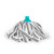 Grey and white strip mop head with blue plastic fitting, shown on white background
