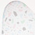 Ironing board cover with pastel geometric terrazzo pattern, mainly white background