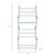 Foldable grey clothes airer with blue fittings, shown upright with dimensions 130 x 50 x 25 cm