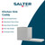 Grey kitchen sink caddy with dual compartments and absorbent stone base, shown dismantled.