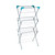 Folding clothes airer with blue plastic joints and silver frame