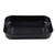 Black speckled rectangular roasting tin, deep with ridged base, viewed from above